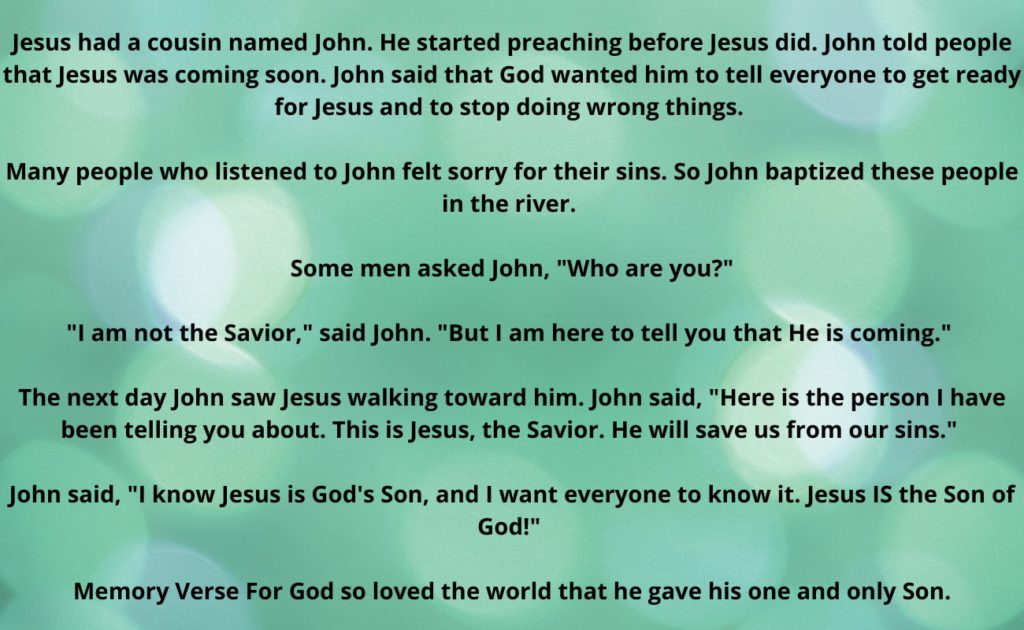 John Tells of Jesus